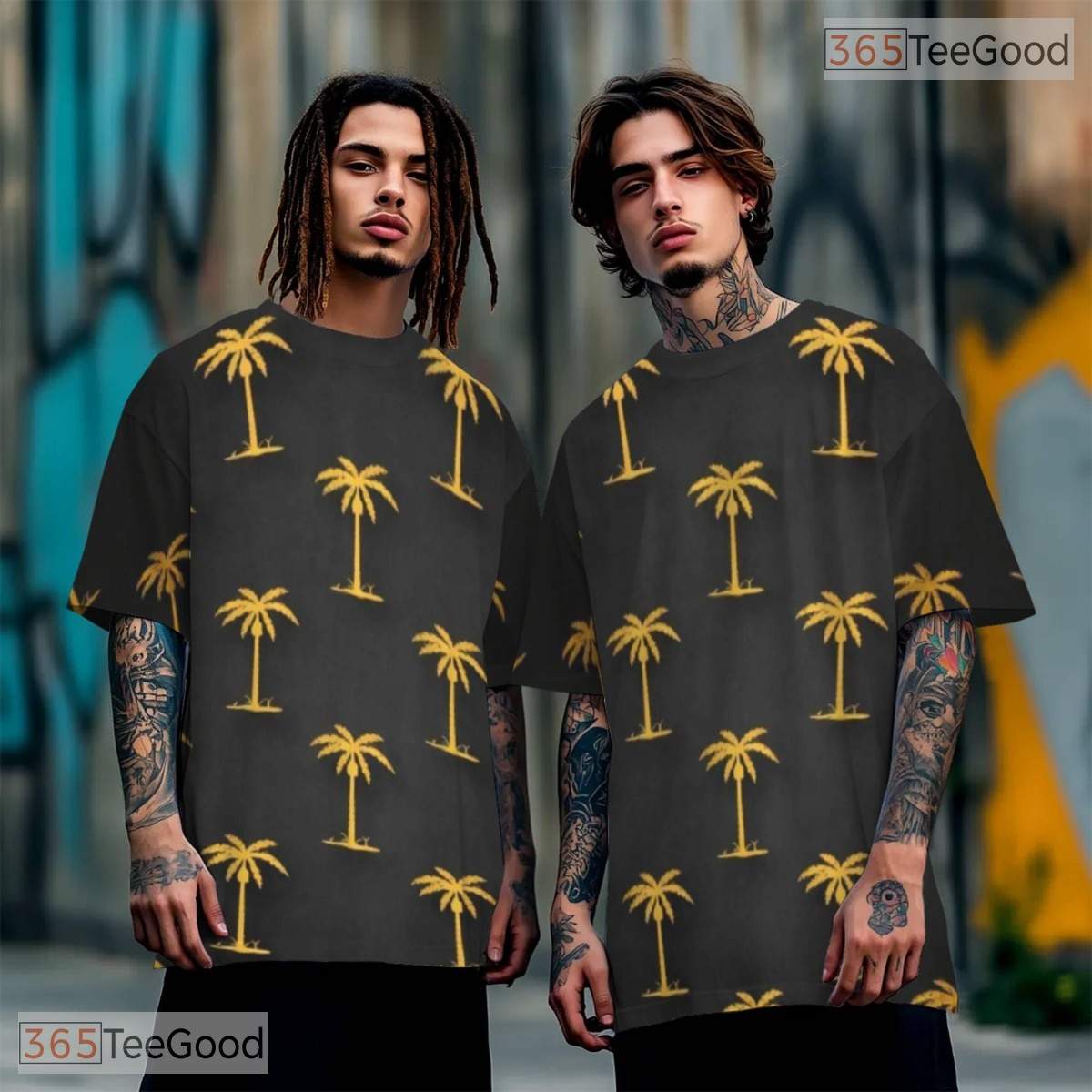 Summer Beach Hawaiian Coconut Tree Graphic 3D Printed Casual Unisex T-Shirts