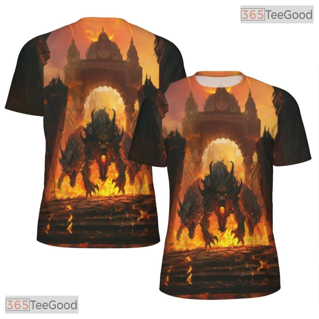 Mythical Hell Hound Graphic Art 3D Pattern Printed Casual Unisex T-Shirt Styles