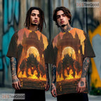 Mythical Hell Hound Graphic Art 3D Pattern Printed Casual Unisex T-Shirt Styles