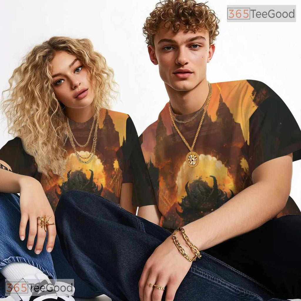 Mythical Hell Hound Graphic Art 3D Pattern Printed Casual Unisex T-Shirt Styles