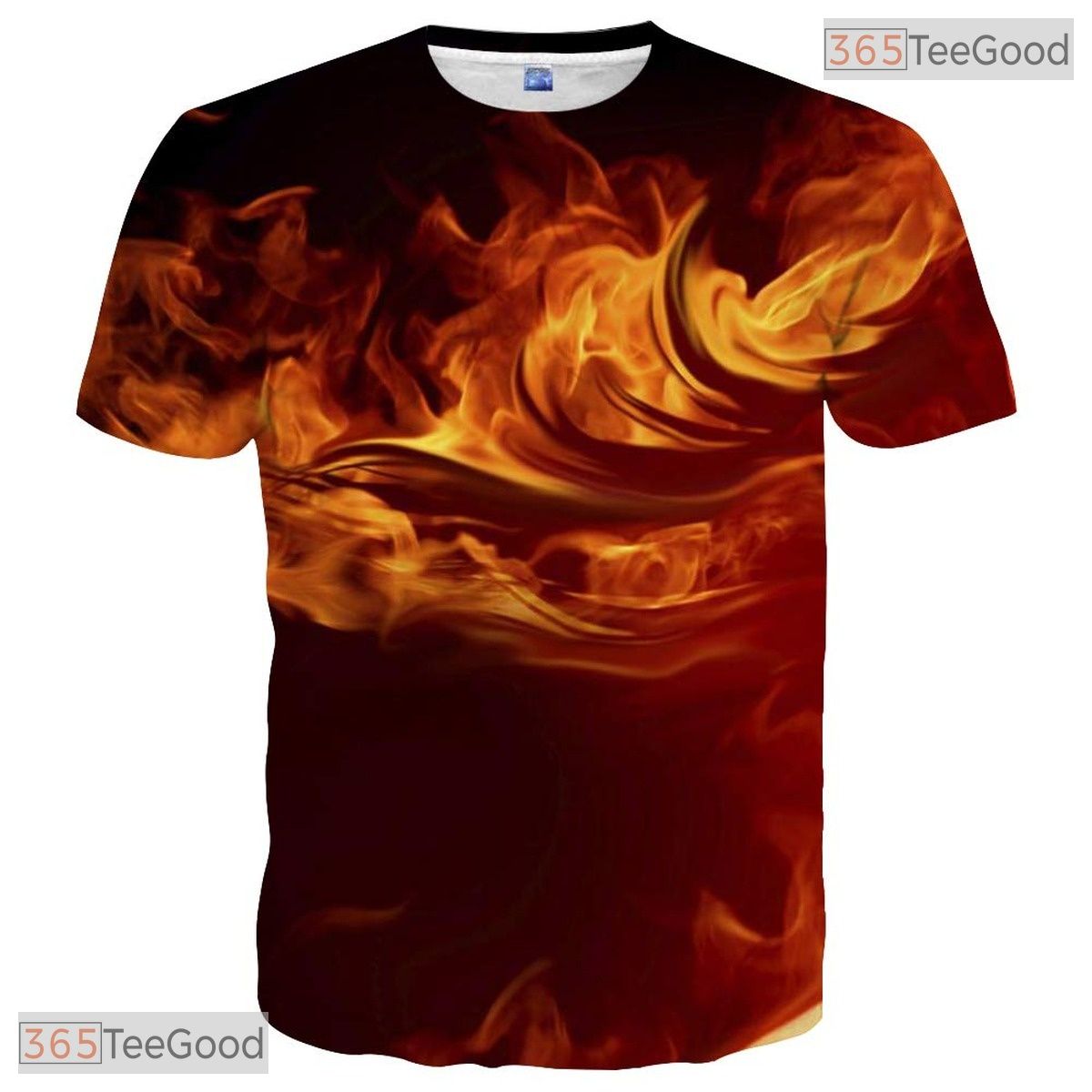 Burning Flame Fire Space Graphic 3D Printed Casual Unisex Short Sleeve T-Shirt