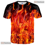 Intense Red Graphic Fashion 3D Printed Casual Short Sleeve Unisex T-Shirt Design