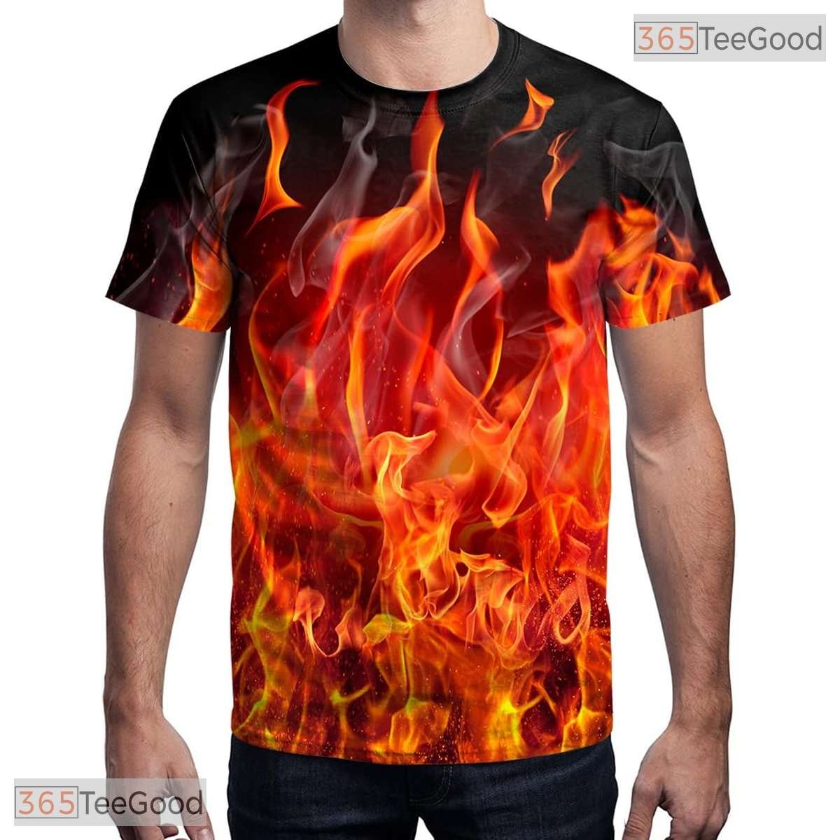 Intense Red Graphic Fashion 3D Printed Casual Short Sleeve Unisex T-Shirt Design