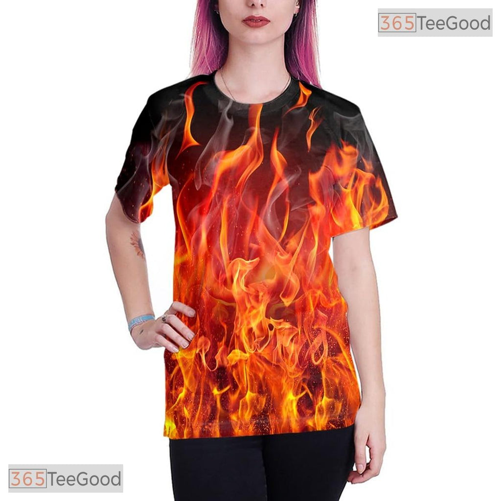 Intense Red Graphic Fashion 3D Printed Casual Short Sleeve Unisex T-Shirt Design