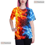 Unique Colorful Novelty Graphic Art 3D Printed Casual Unisex Tee Shirt For Teens