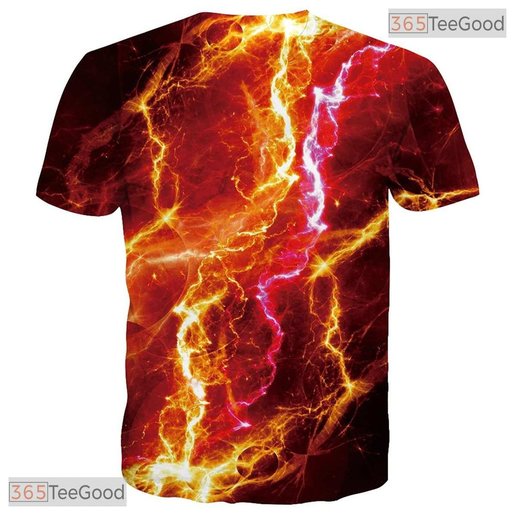 Vibrant Red Artistic Graphic Pattern 3D Printed Casual Unisex Tee Shirt Styles