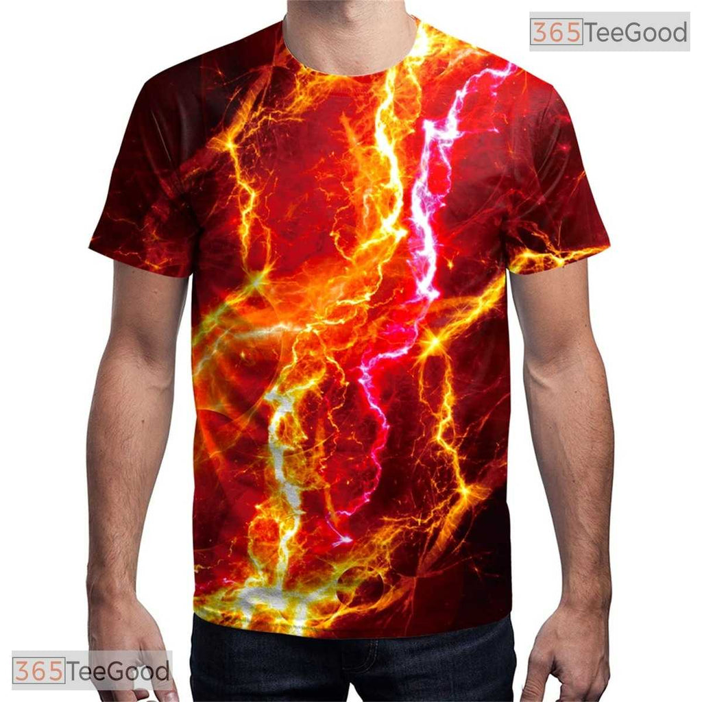 Vibrant Red Artistic Graphic Pattern 3D Printed Casual Unisex Tee Shirt Styles