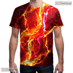 Vibrant Red Artistic Graphic Pattern 3D Printed Casual Unisex Tee Shirt Styles