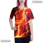 Vibrant Red Artistic Graphic Pattern 3D Printed Casual Unisex Tee Shirt Styles