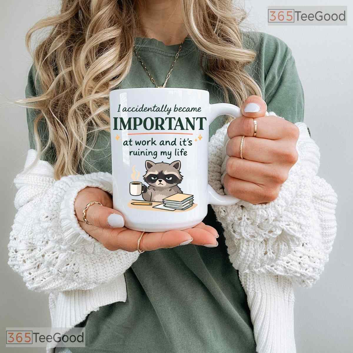 I Accidentally Became Important At Work Mug - Funny Office Humor Ceramic Accent Mug