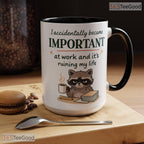 I Accidentally Became Important At Work Mug - Funny Office Humor Ceramic Accent Mug