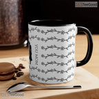 Personalized Mother And Child Silhouette Mug - I Love You Mom Floral Ceramic Accent Mug