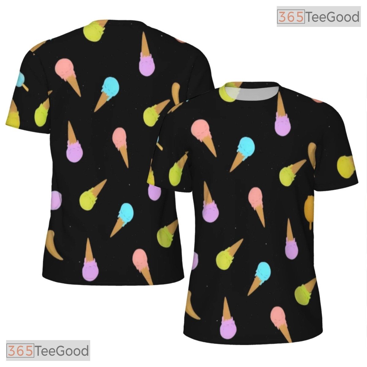 Sweet Ice Cream Snacks Food Graphic Novelty 3D Printed Casual Unisex T-Shirt