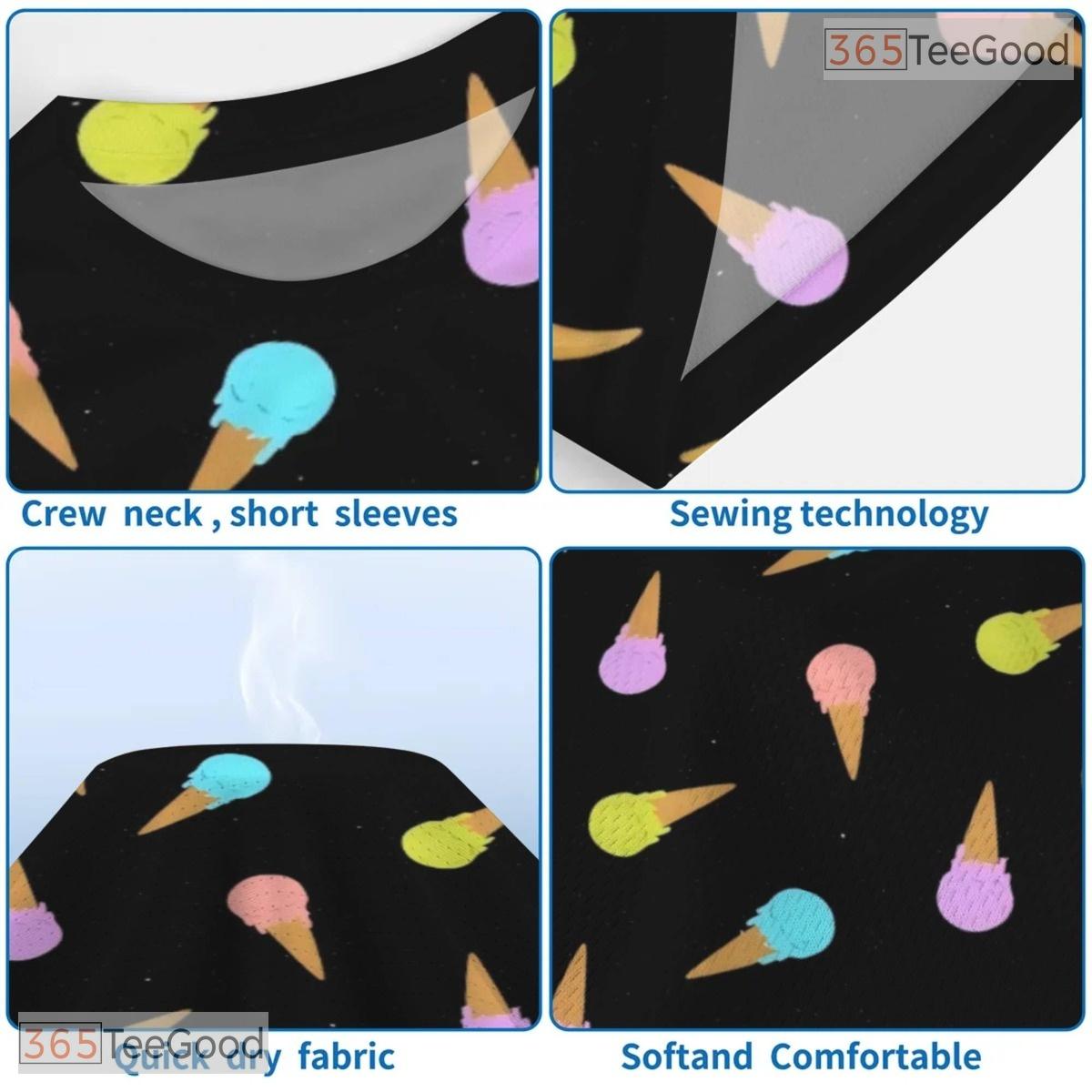 Sweet Ice Cream Snacks Food Graphic Novelty 3D Printed Casual Unisex T-Shirt