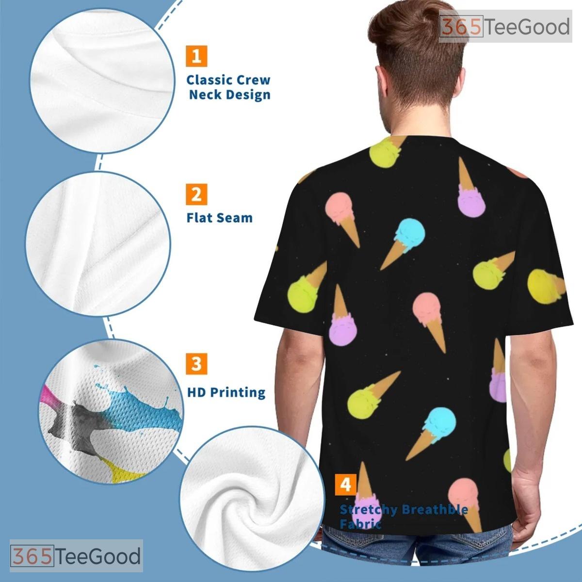Sweet Ice Cream Snacks Food Graphic Novelty 3D Printed Casual Unisex T-Shirt