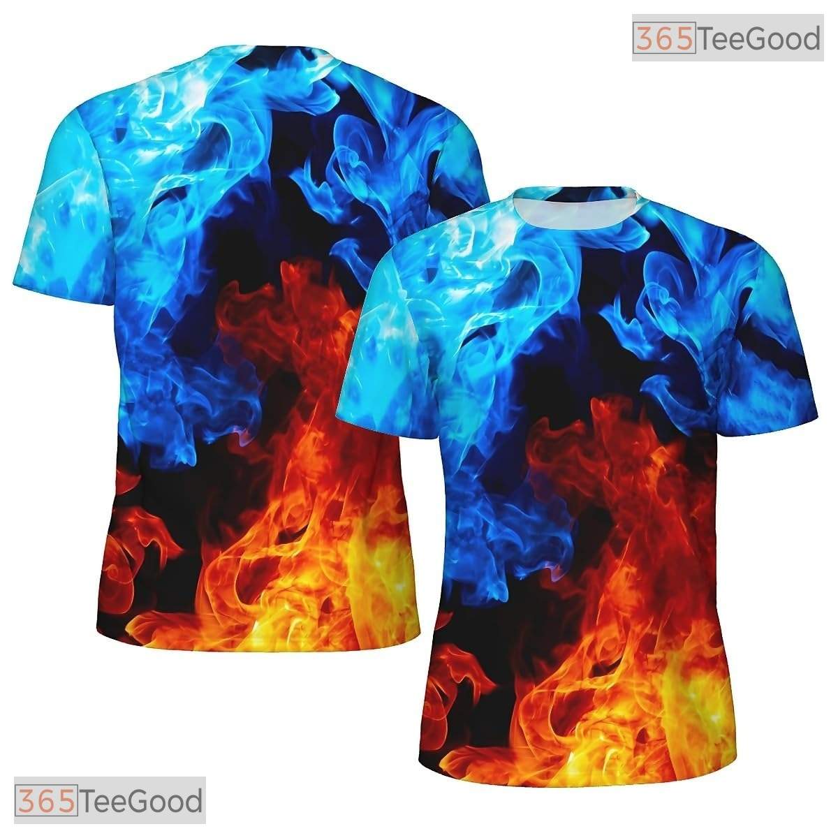 Ice And Fire American Flag Eagle 3D Graphic Printed Casual Unisex Tee Shirt Styles