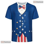 Blue Independence Day 4th Of July Graphic 3D Printed Casual Unisex Tee Shirt