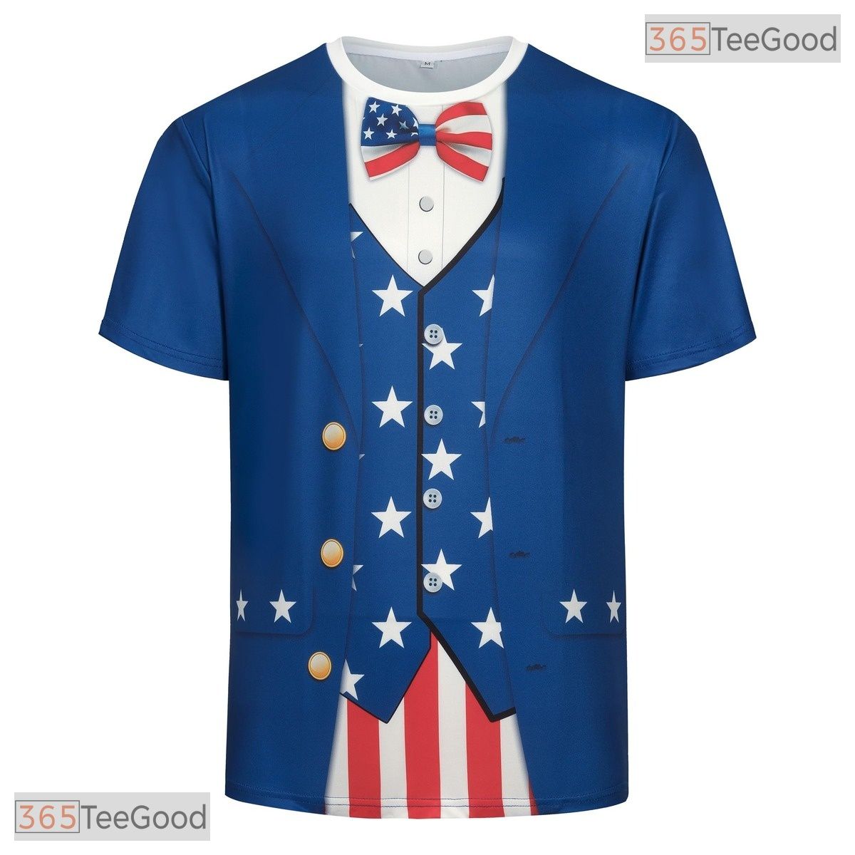 Blue Independence Day 4th Of July Graphic 3D Printed Casual Unisex Tee Shirt