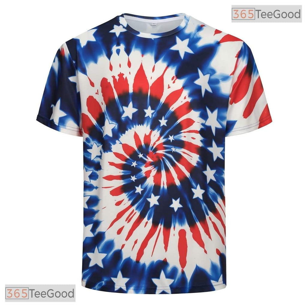 Tie Dye USA Independence Day 4th Of July 3D Printed Casual Unisex Tee Shirts