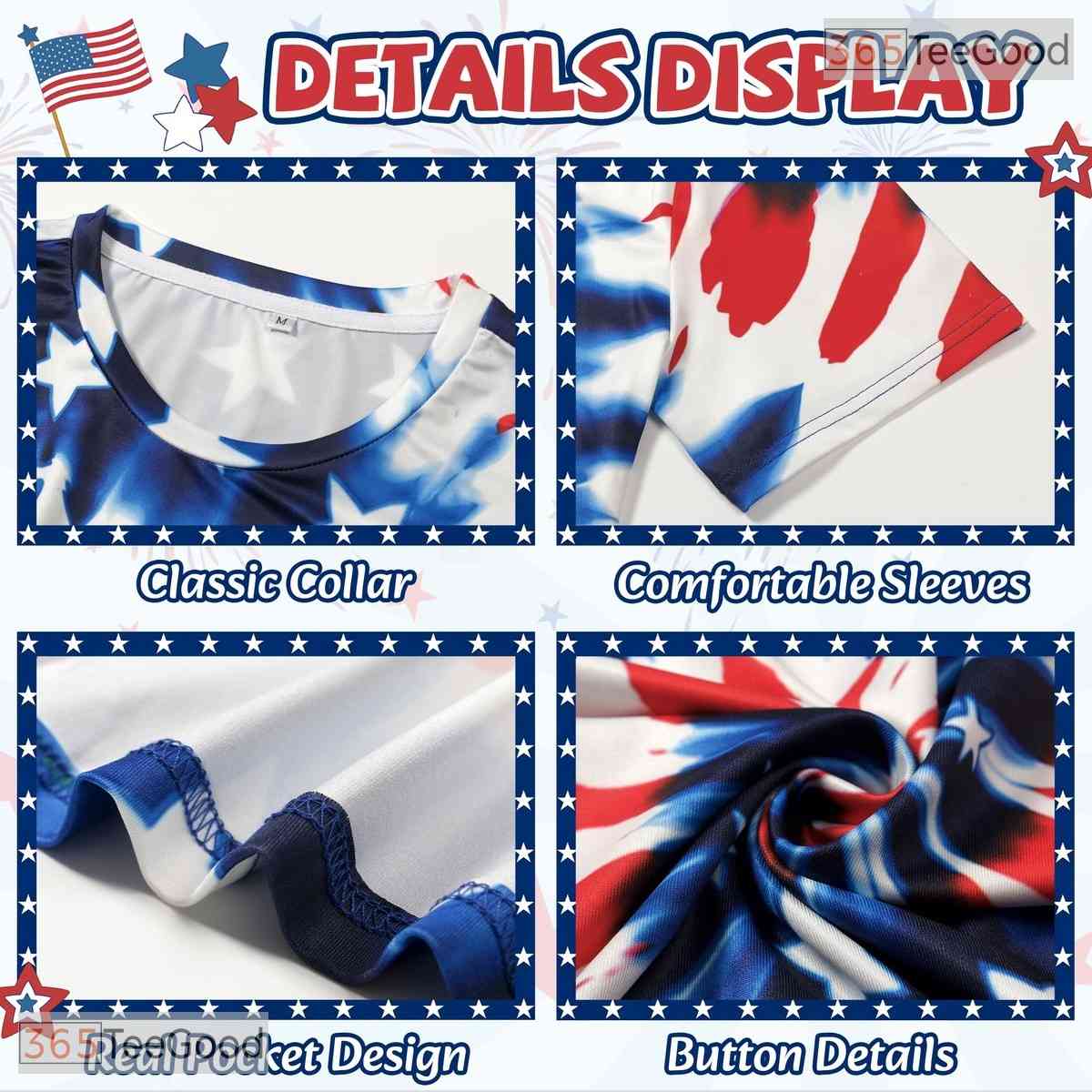 Tie Dye USA Independence Day 4th Of July 3D Printed Casual Unisex Tee Shirts