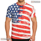Patriotic American Flag Independence Day 3D Printed Casual Unisex Tee Shirts
