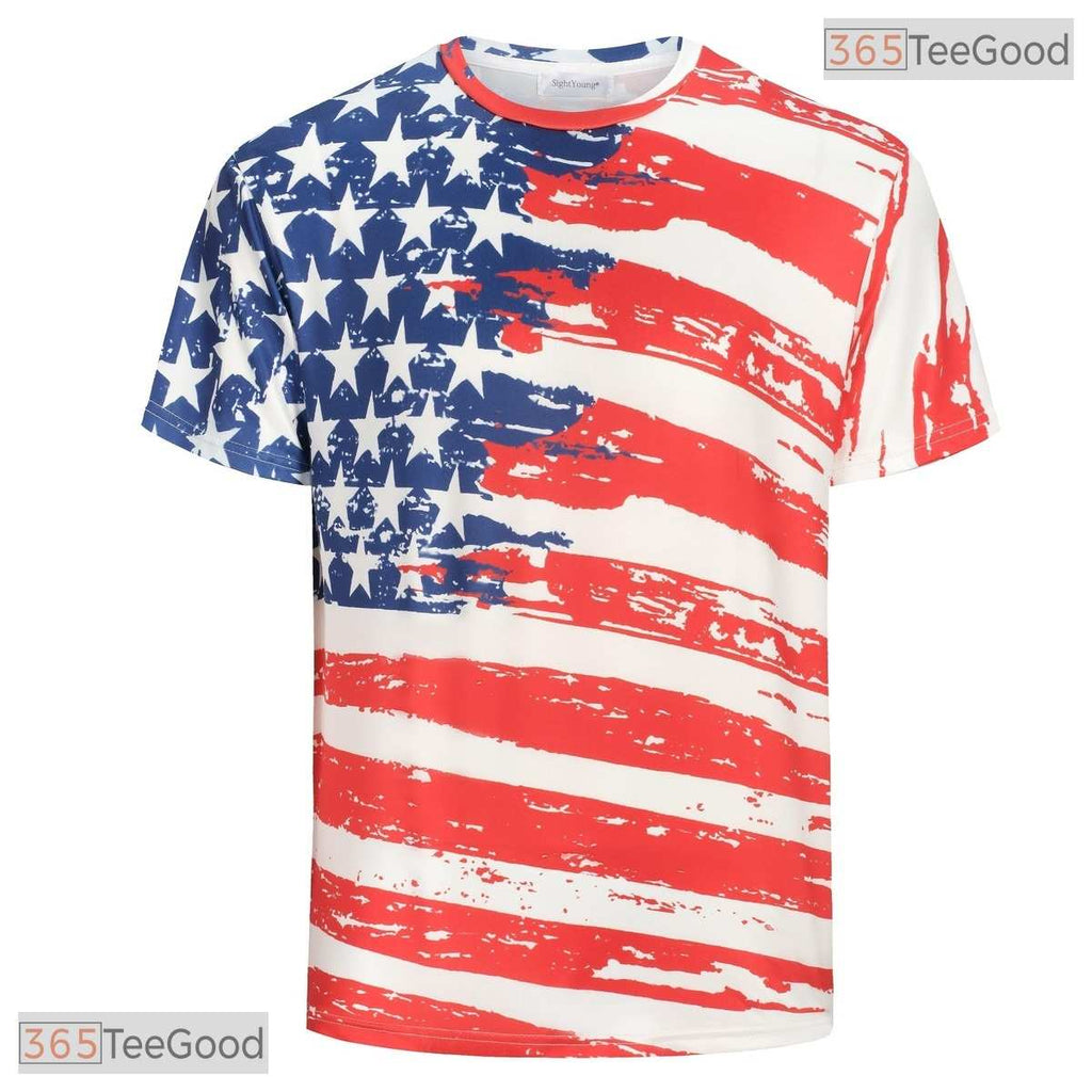 Patriotic American Flag Independence Day 3D Printed Casual Unisex Tee Shirts