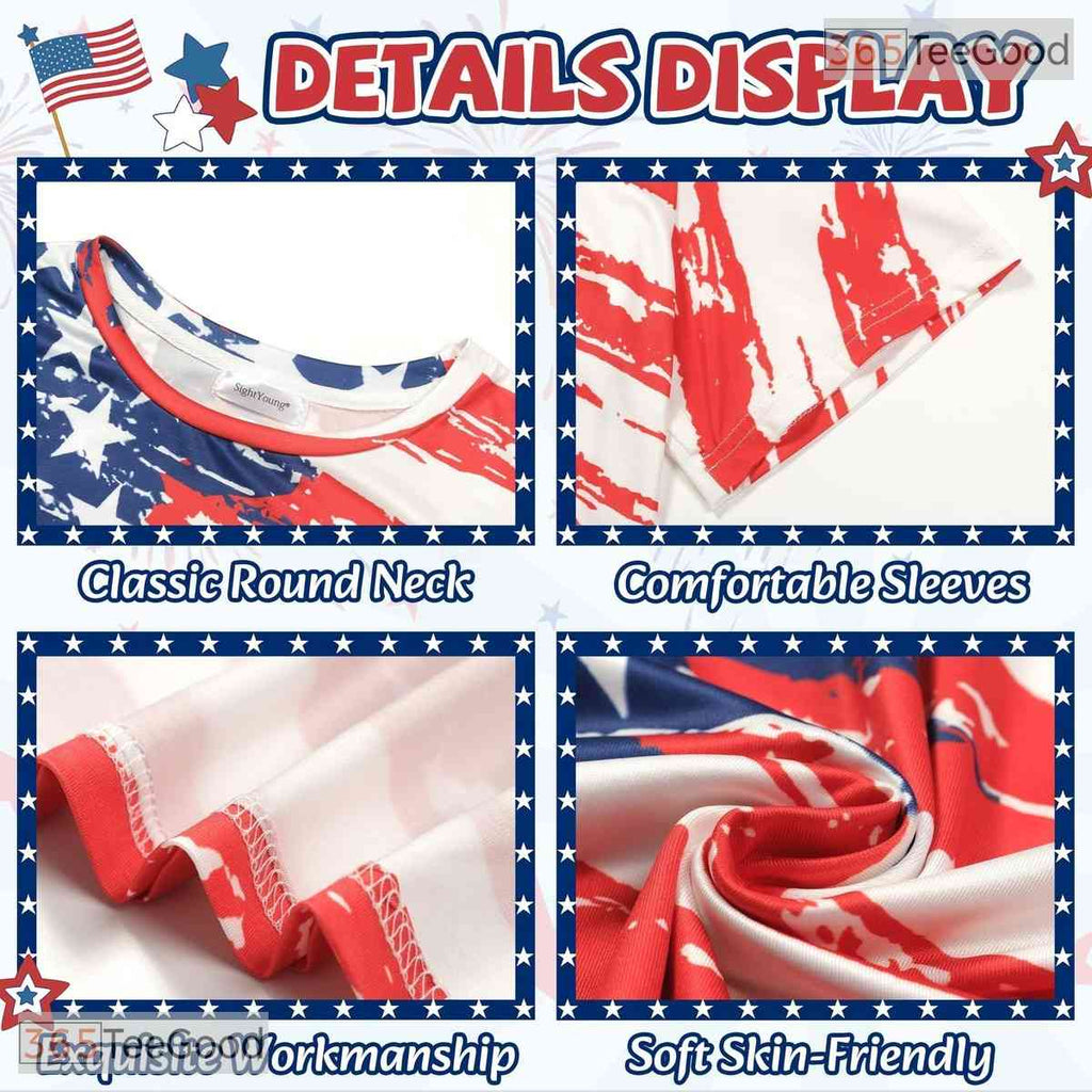 Patriotic American Flag Independence Day 3D Printed Casual Unisex Tee Shirts