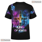 Purple Jesus Christ Religious 3D Graphic Printed Casual Short Sleeve Unisex Shirt