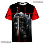 Red Jesus Christ Religious 3D Printed Casual Short Sleeve T-Shirt Men Women