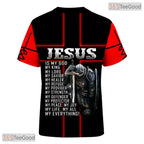 Red Jesus Christ Religious 3D Printed Casual Short Sleeve T-Shirt Men Women