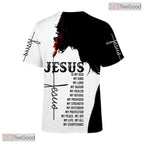 White Jesus Christ Religious 3D Graphic Printed Casual Unisex Short Sleeve Tee