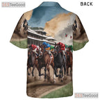 Jockey Horse Derby Racing Pattern Hawaiian Tee Unisex Summer Beach Vacation Top
