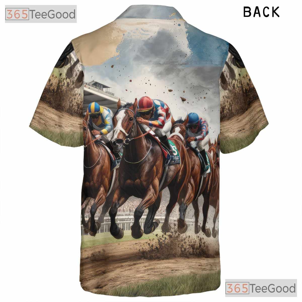 Jockey Horse Racing Derby Print Hawaiian Shirt for Men Women Summer Party Outfit