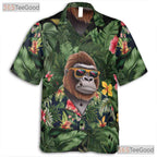 Jungle Gorilla Print Hawaiian Shirt Unisex Tropical Summer Aloha Top