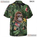 Jungle Gorilla Print Hawaiian Shirt Unisex Tropical Summer Aloha Top