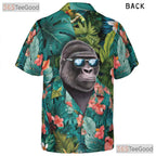 Jungle Gorilla Tropical Floral Hawaiian Shirt Men Women, Aloha Beach Party Wear