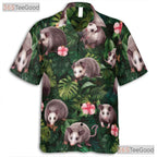 Jungle Opossum Print Hawaiian Shirt for Men Women Tropical Beach Summer Tee