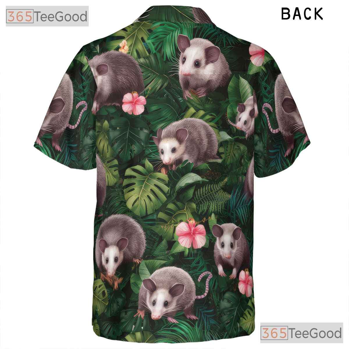 Jungle Opossum Print Hawaiian Shirt for Men Women Tropical Beach Summer Tee