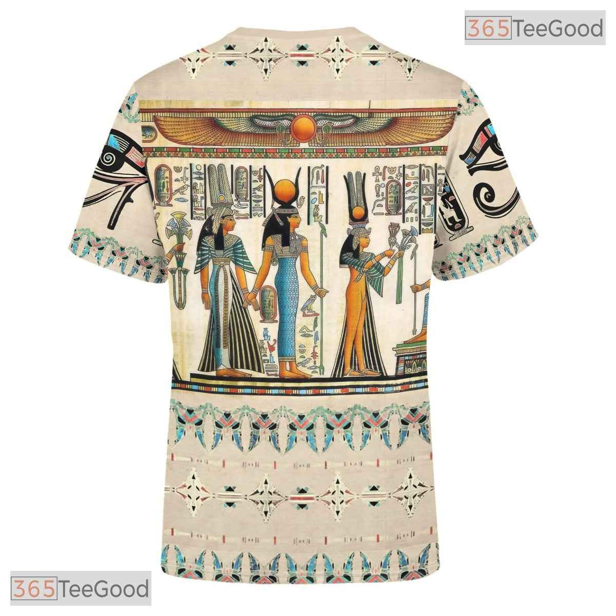 Khaki Ancient Egypt Graphic 3D Printed Casual Short Sleeve Unisex Tee Shirt Top