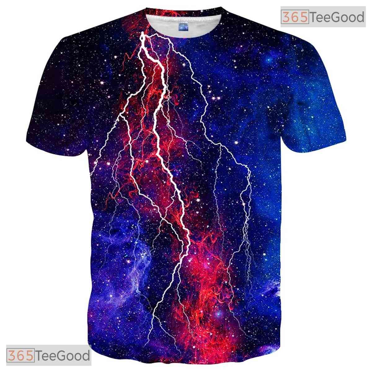 Cool Lightning Space Graphic 3D Printed Casual Unisex T-Shirt For Men Women Teens
