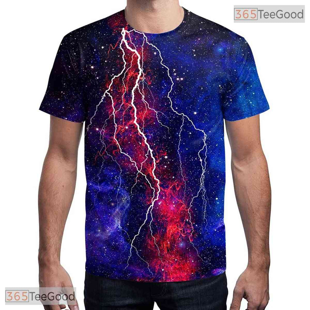 Cool Lightning Space Graphic 3D Printed Casual Unisex T-Shirt For Men Women Teens