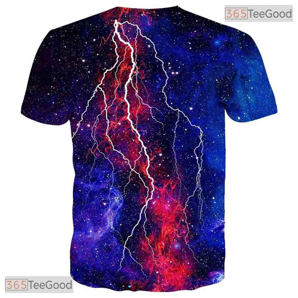 Cool Lightning Space Graphic 3D Printed Casual Unisex T-Shirt For Men Women Teens