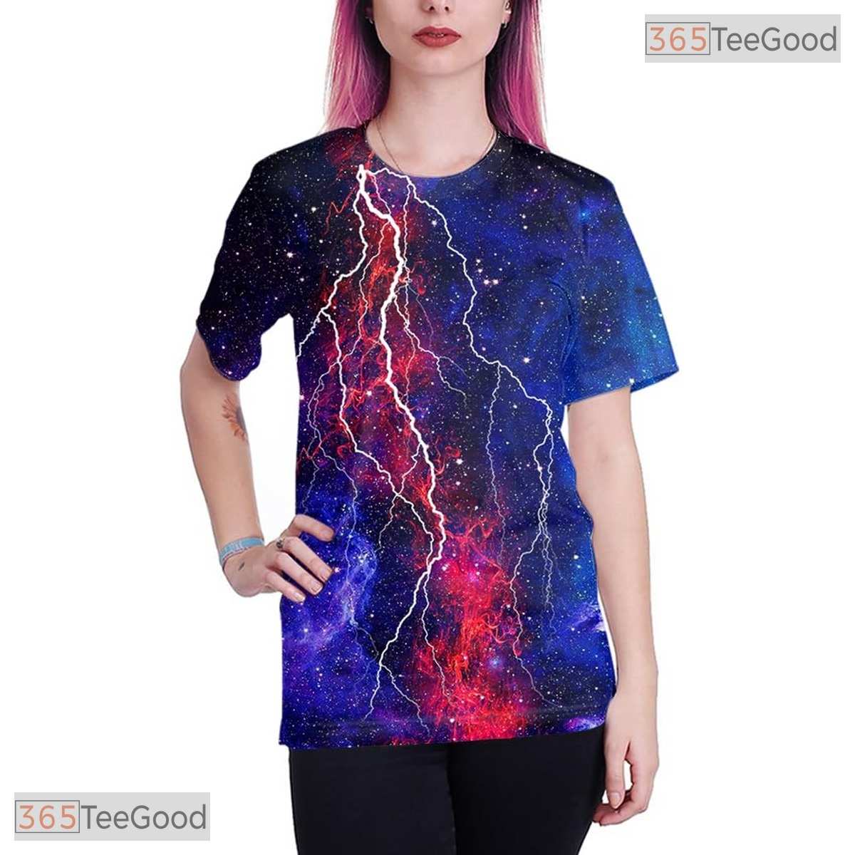 Cool Lightning Space Graphic 3D Printed Casual Unisex T-Shirt For Men Women Teens