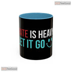 Let It Go Smile Quote Inspirational Morning Motivation Premium Ceramic Accent Coffee Mug