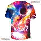 Dynamic Blue Lightning Storm Strike 3D Printed Casual Unisex Tee Shirt Styles