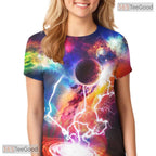 Dynamic Blue Lightning Storm Strike 3D Printed Casual Unisex Tee Shirt Styles