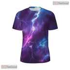Vivid Lightning Storm Graphic 3D Pattern Printed Casual Unisex T-Shirt Tops Style