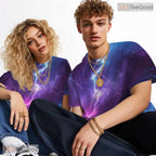 Vivid Lightning Storm Graphic 3D Pattern Printed Casual Unisex T-Shirt Tops Style
