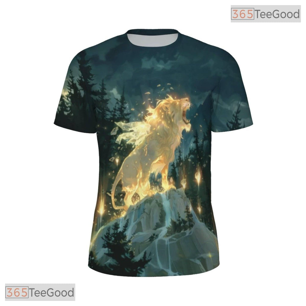 King Lion Wild Animal Graphic Art 3D Pattern Printed Casual Unisex T-Shirt Tops