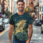 King Lion Wild Animal Graphic Art 3D Pattern Printed Casual Unisex T-Shirt Tops